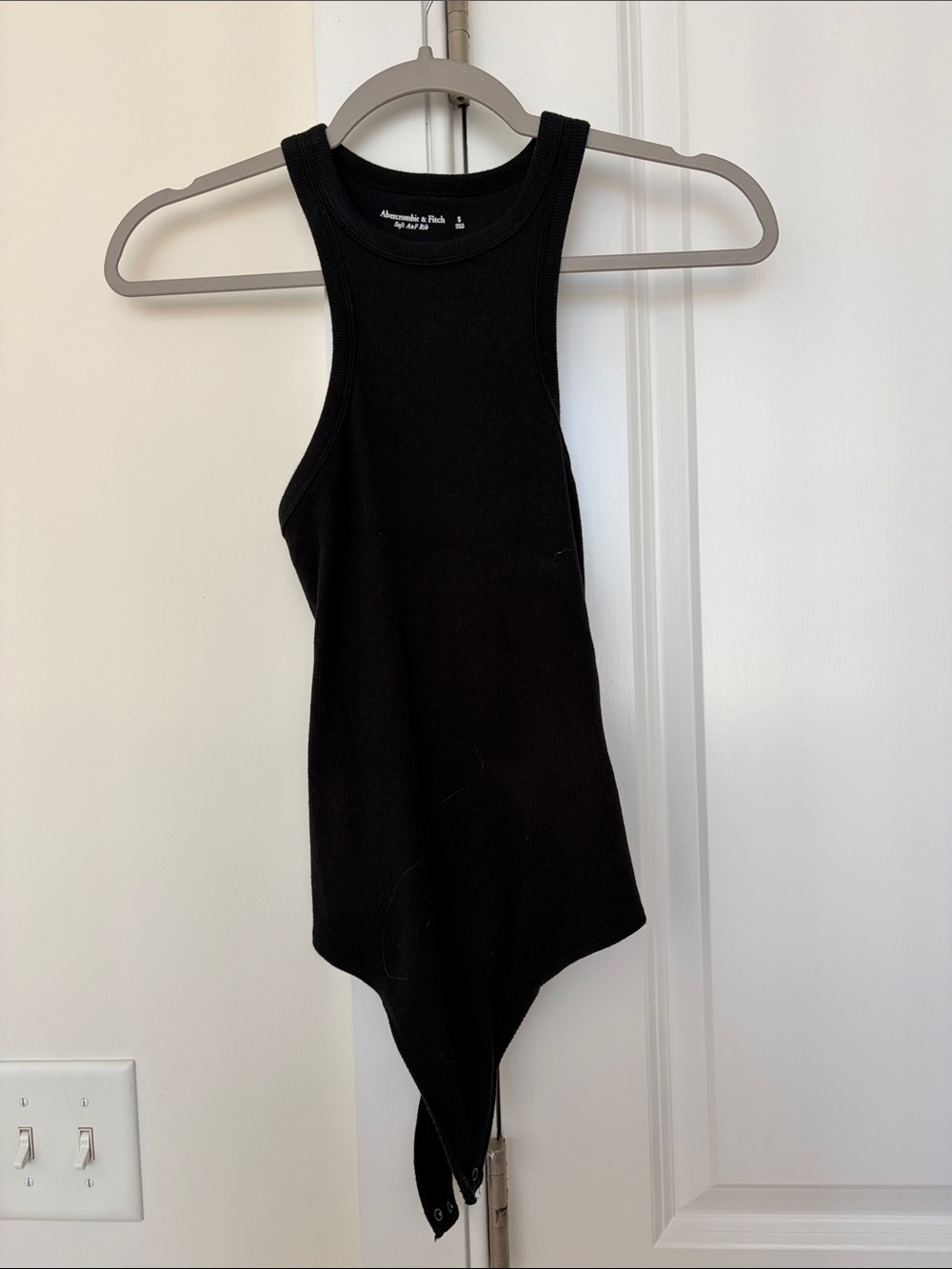 Abercrombie & Fitch Black Ribbed Tank Bodysuit